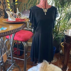 H by Halston Elegant Black Midi Dress